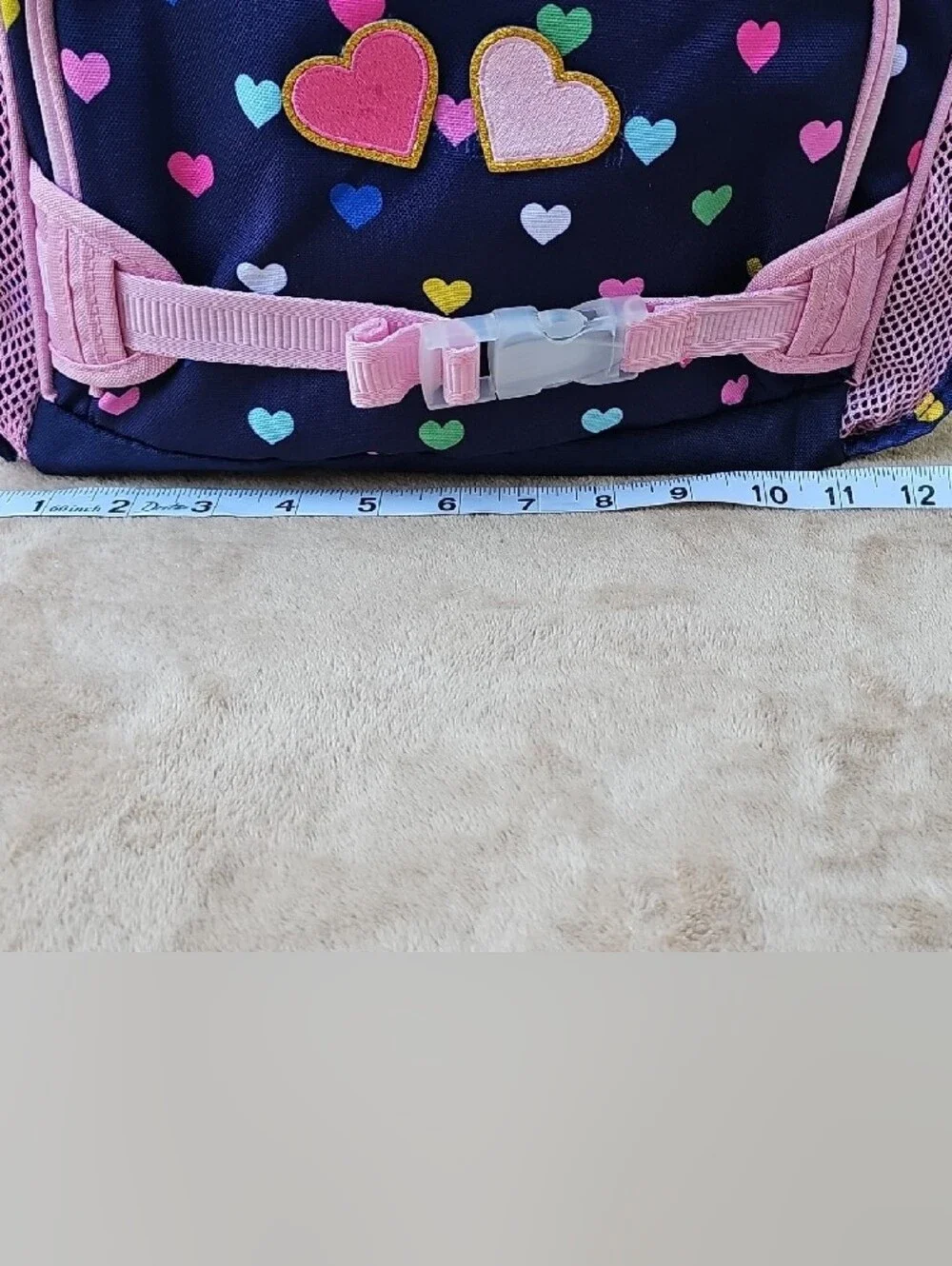 Pottery Barn Kids Heart Print Backpack with Pink Accents